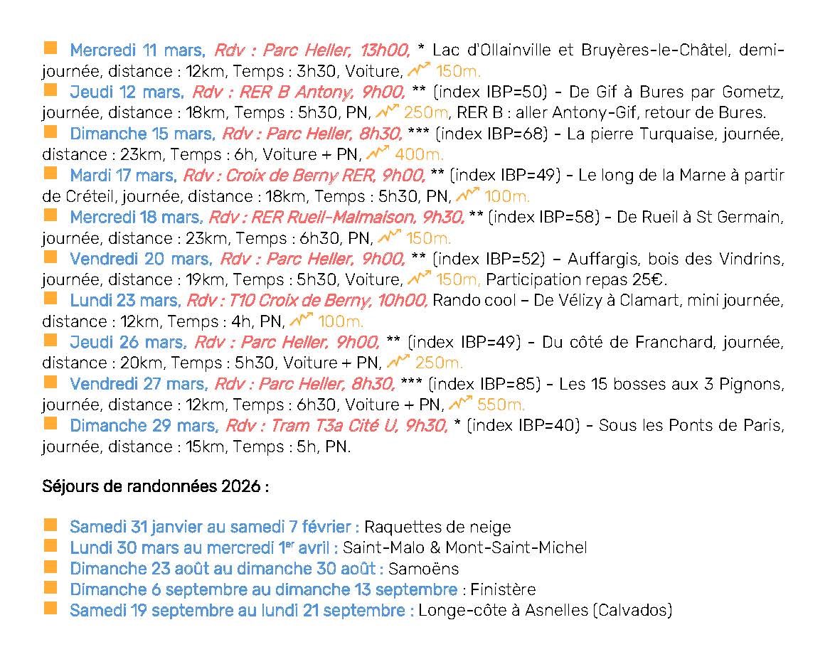 Randonnées Pédestres