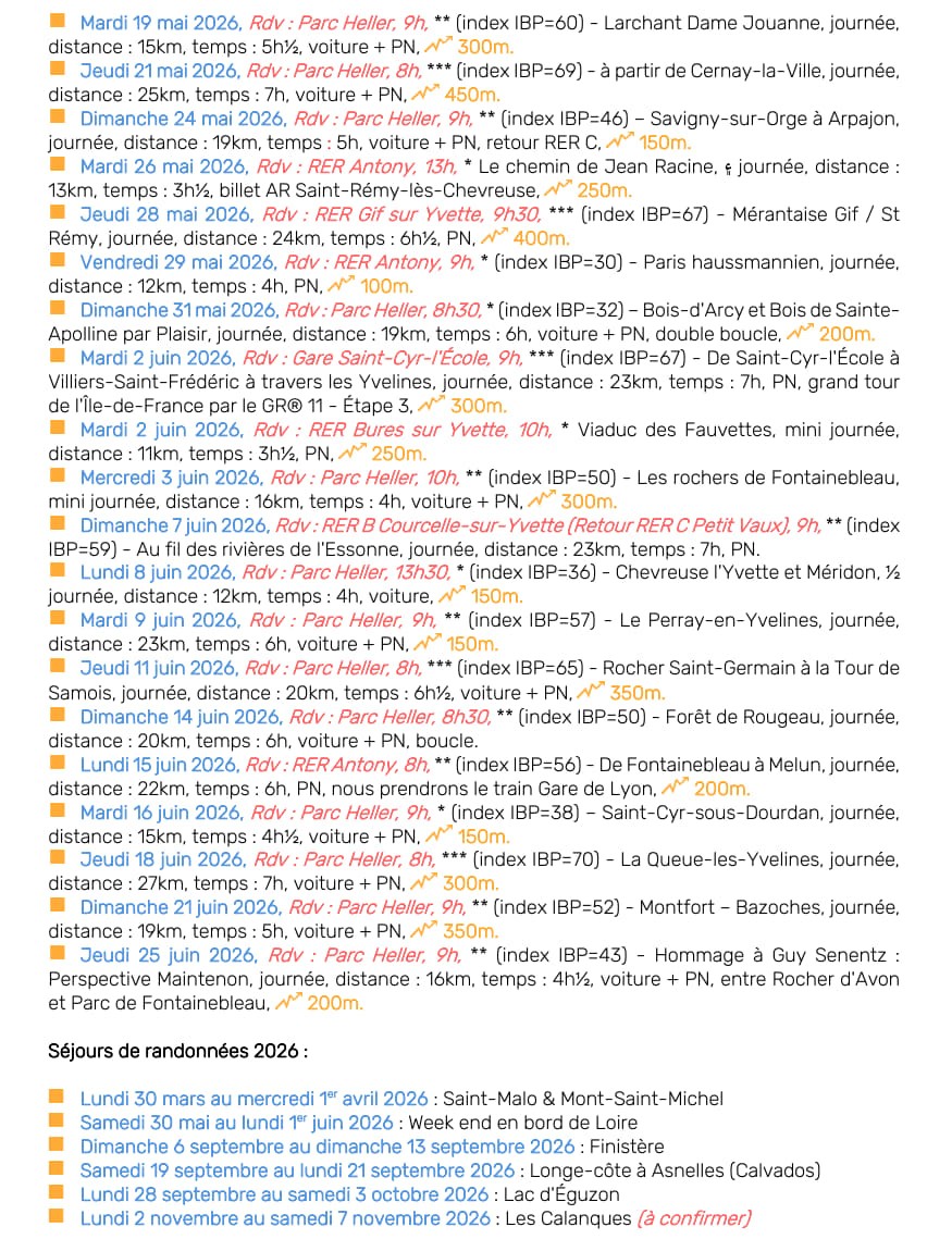 Randonnées Pédestres